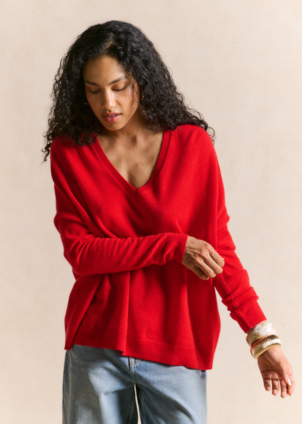 Pull cachemire col V ample - Sud Express - 5 - Sud Express