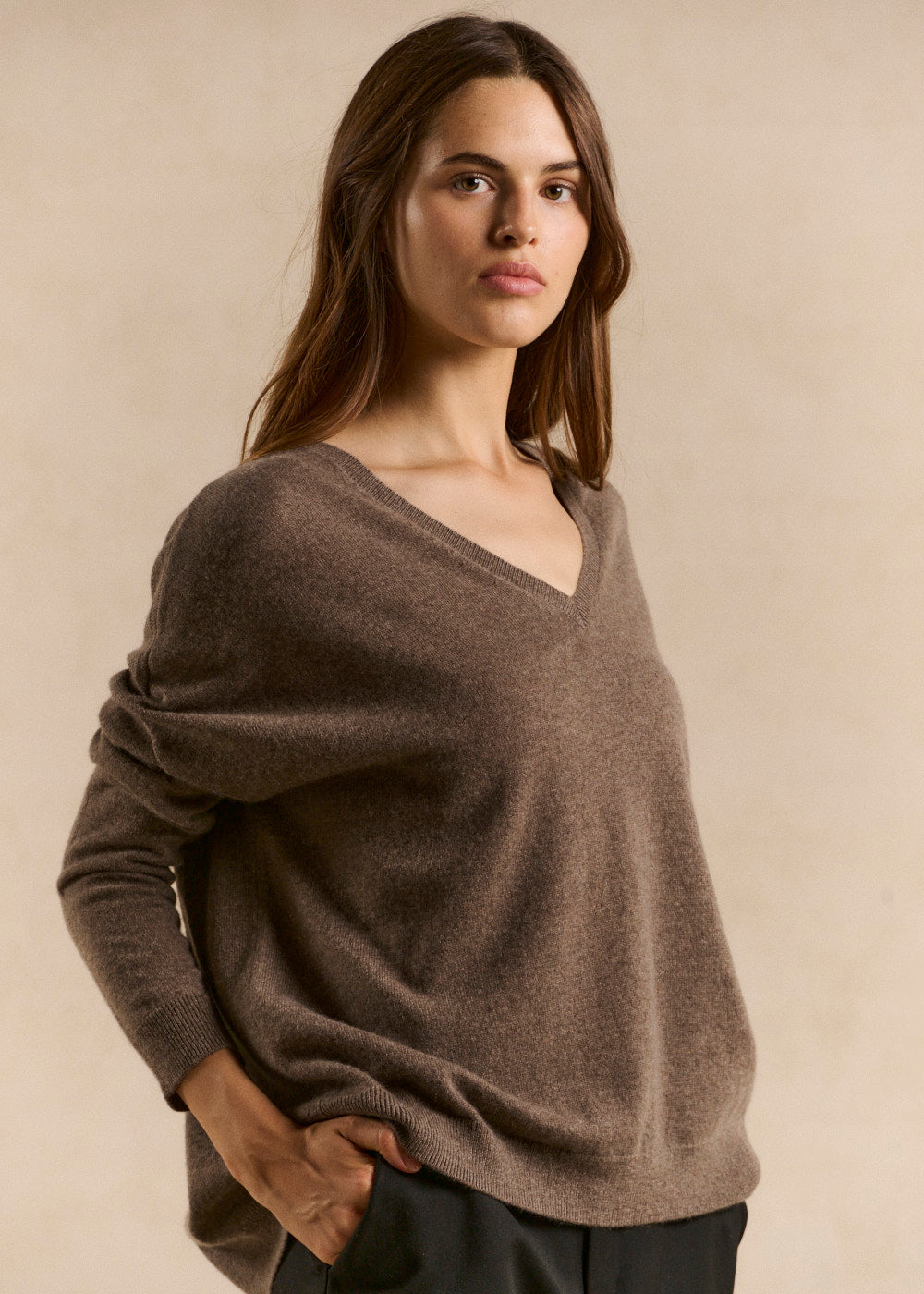 Pull cachemire col V ample - Sud Express - 5 - Sud Express