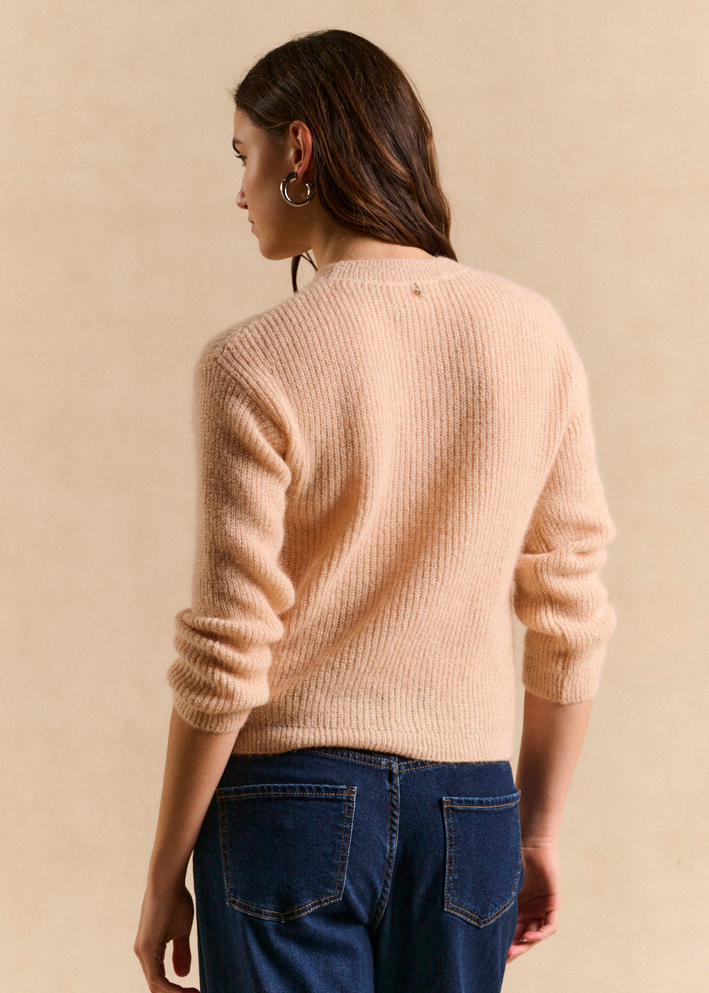 Alpaca ribbed knit pullover with crew neck - Sud Express - 3 - Sud Express