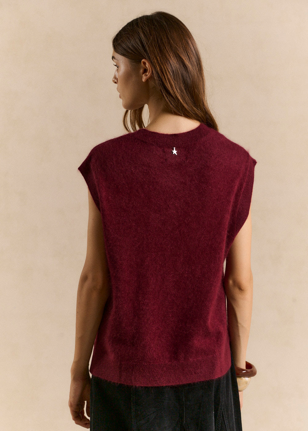 Pull sans manches ample en laine et cachemire - Sud Express - 3 - Sud Express