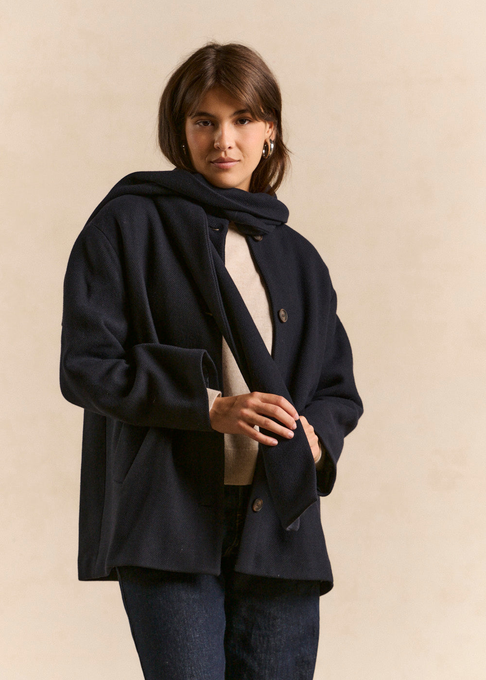 Manteau court écharpe amovible - Sud Express - 3 - Sud Express