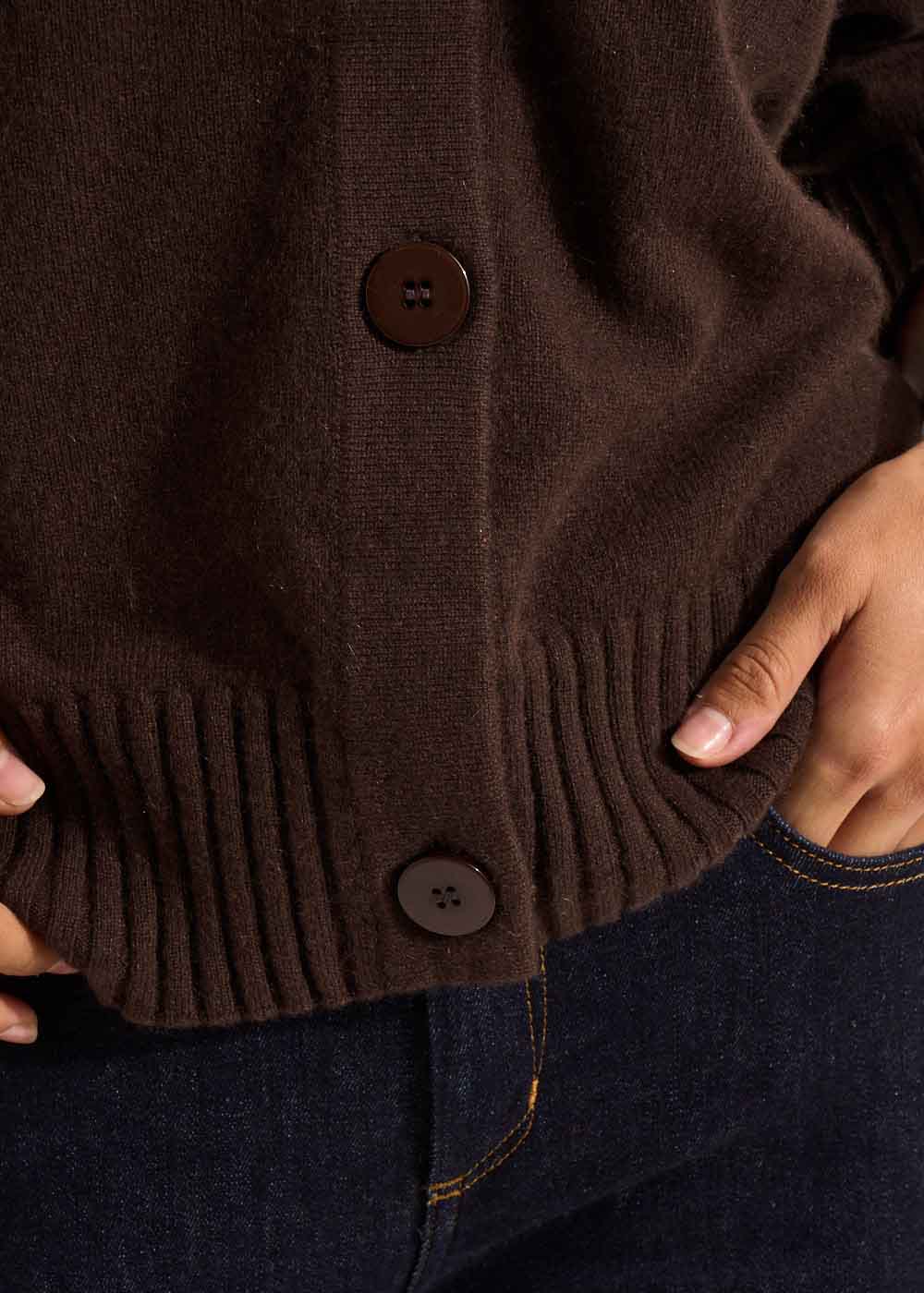 Gilet ample avec col V en cachemire - Sud Express - 4 - Sud Express