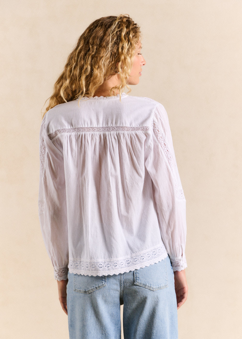 Blouse brodée en voile de coton - Sud Express - 3 - Sud Express