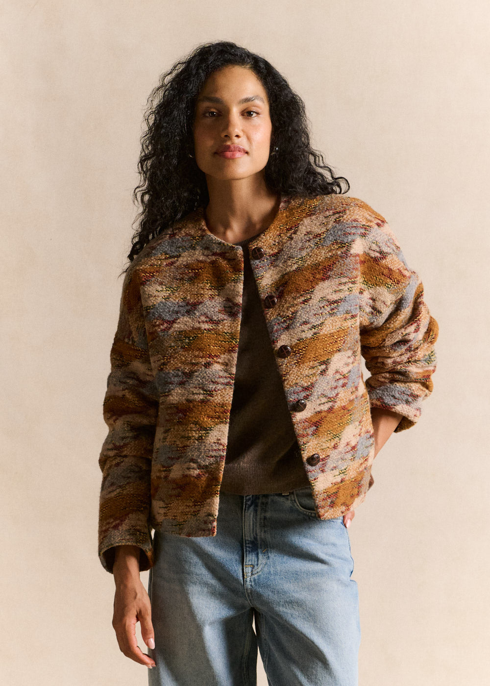 Veste tweed lainage courte - Sud Express - 1 - Sud Express