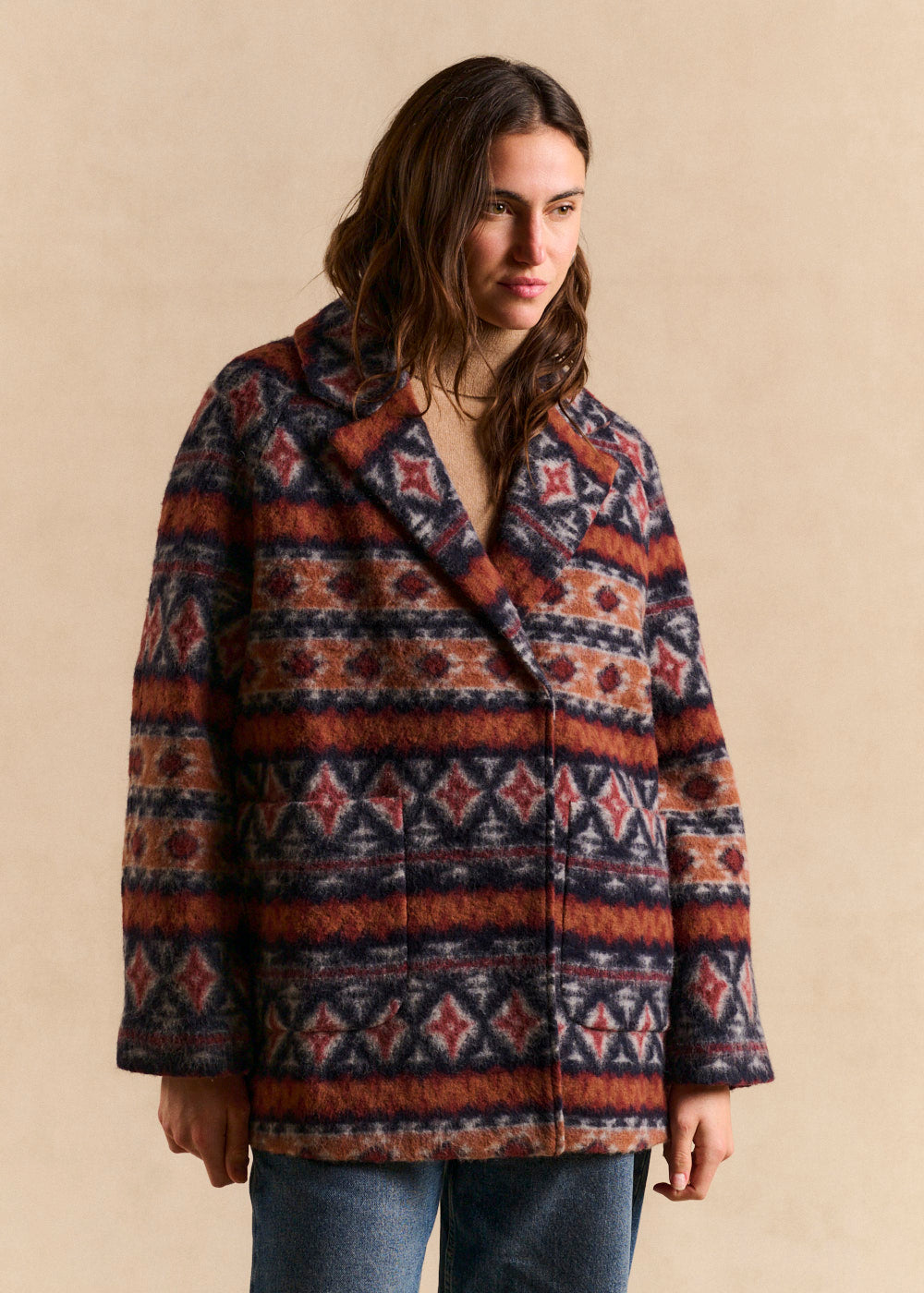 Manteau oversize en lainage - Sud Express - 5 - Sud Express