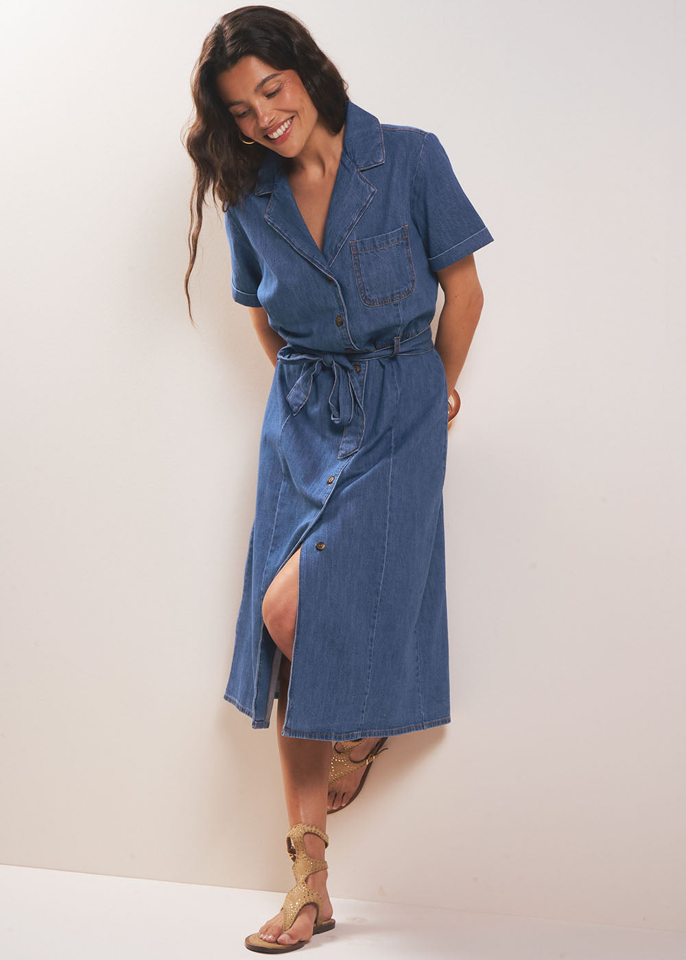 Robe chemise en denim - Sud Express - 5 - Sud Express