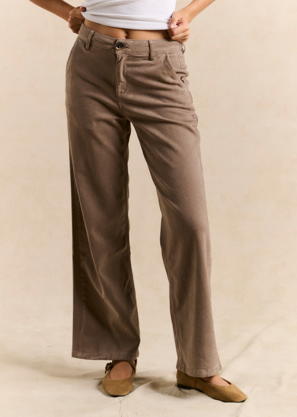 Pantalon droit toucher peau de pêche - Sud Express - 2 - Sud Express