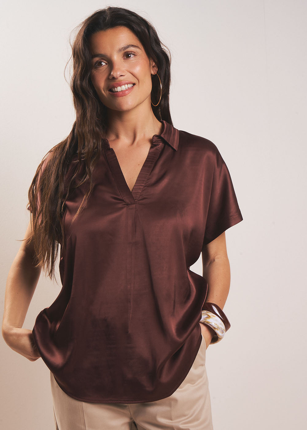 Blouse fluide satinée - Sud Express - 5 - Sud Express