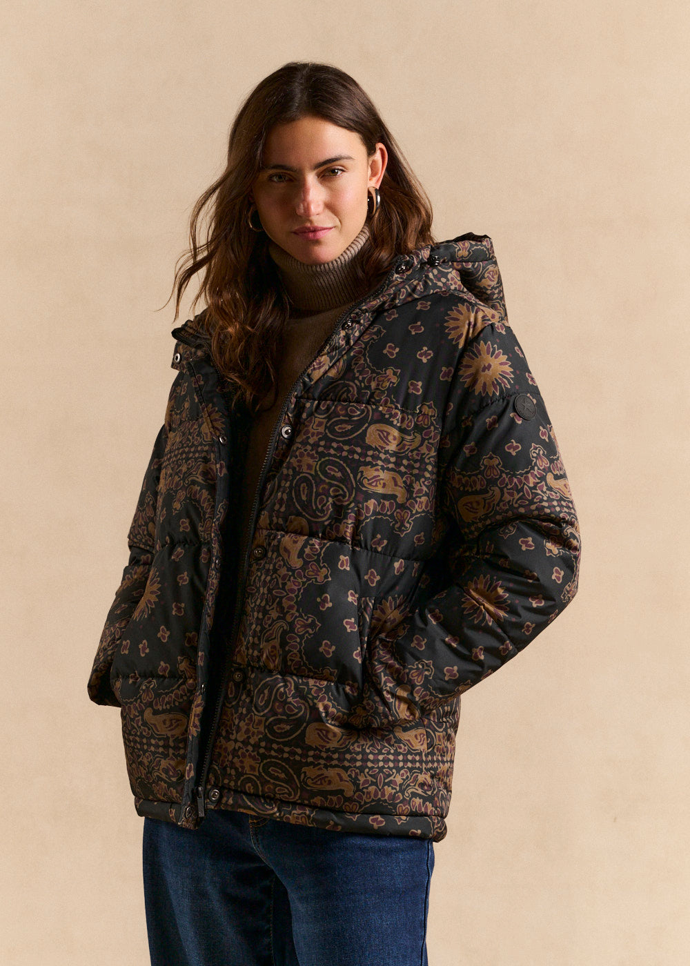 Paisley-print hooded puffer jacket - Sud Express - 1 - Sud Express
