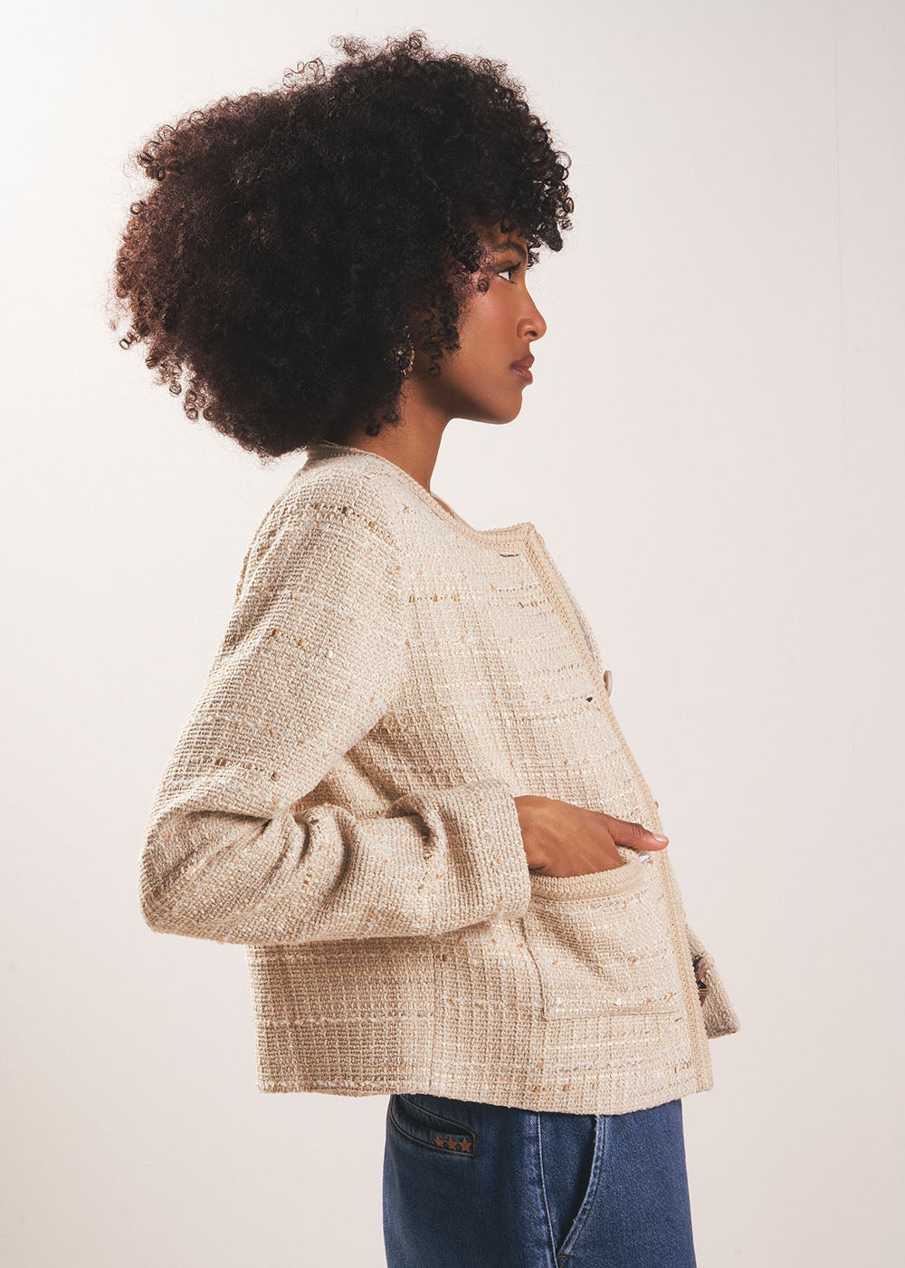 Veste courte en tweed - Sud Express - 5 - Sud Express