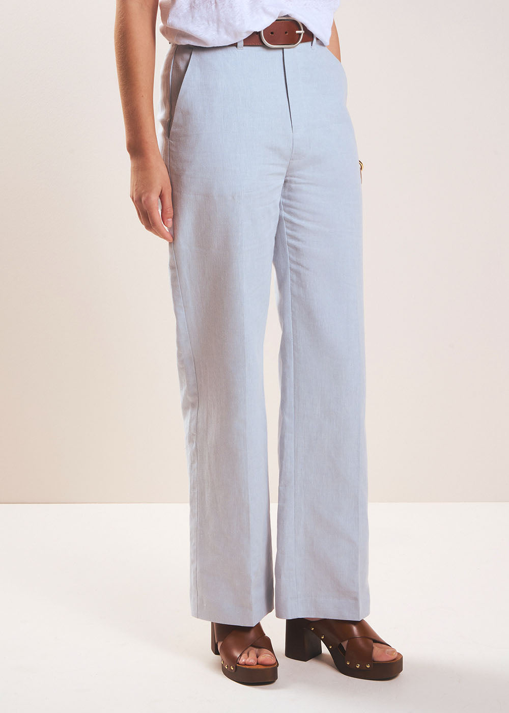 Pantalon tailleur droit en lin - Sud Express - 5 - Sud Express