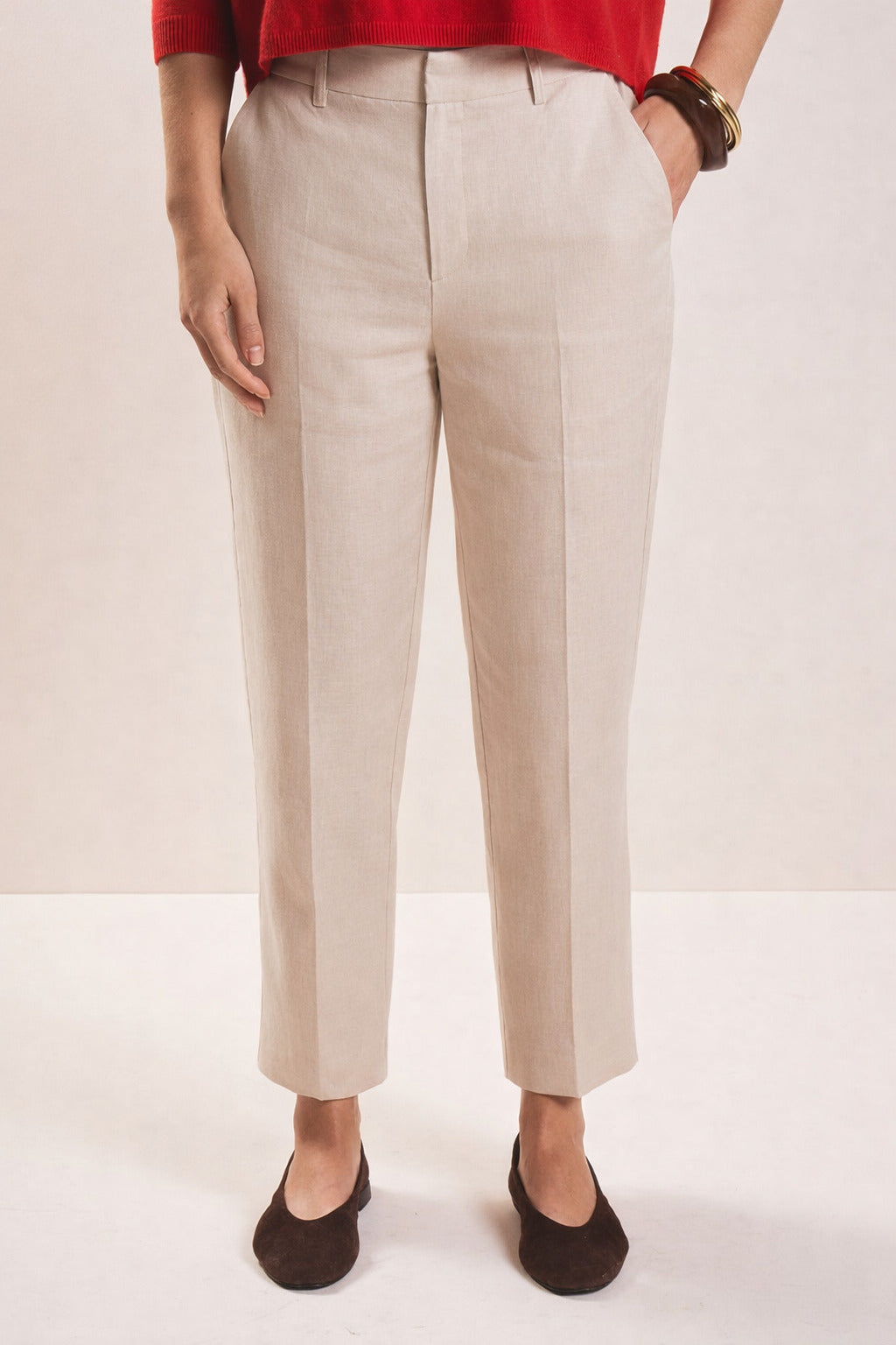 Pantalon carotte en lin 7/8 - Sud Express - 5 - Sud Express