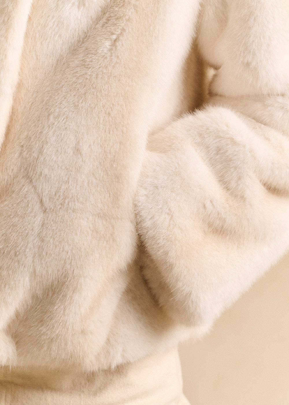 Short faux fur coat with a stand-up collar - Sud Express - 4 - Sud Express