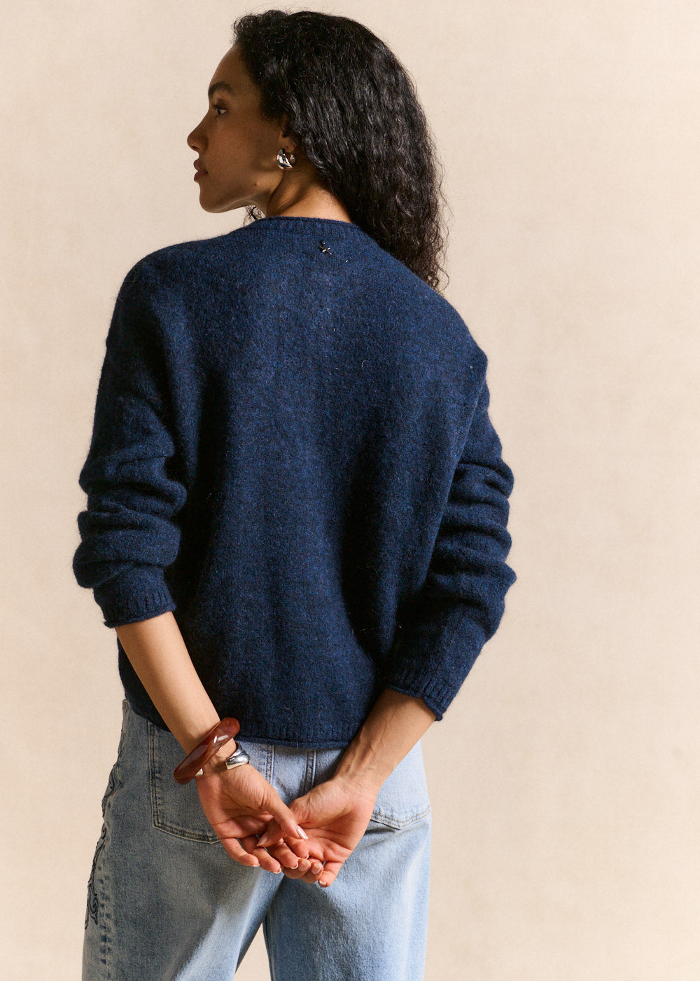 Gilet cardigan en mohair col rond - Sud Express - 3 - Sud Express