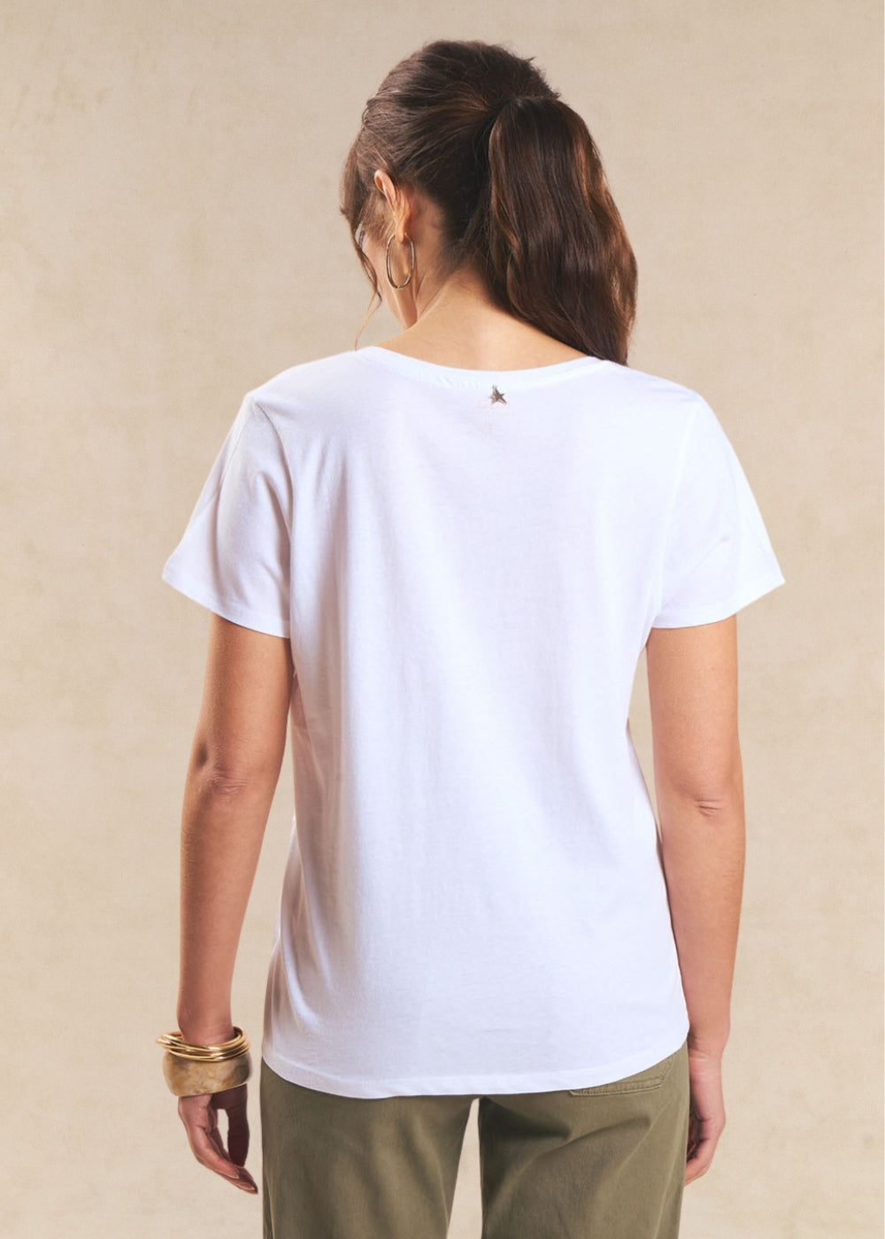 Tee-shirt col V en coton - Sud Express - 3 - Sud Express